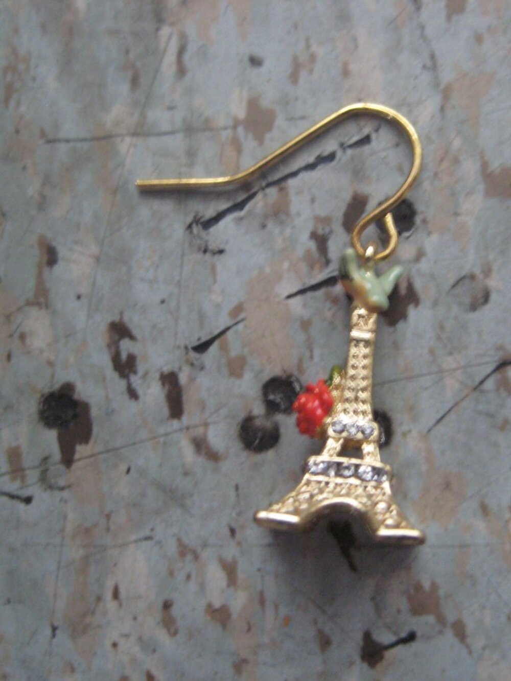 Les Nereides Rose Eiffel Tower Hook (Single Earring)